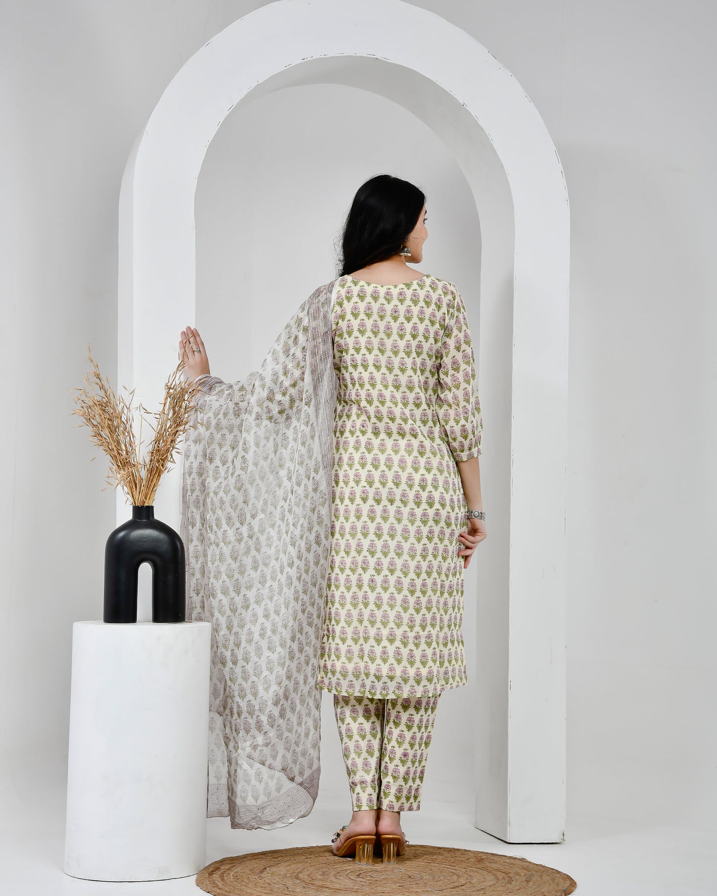Printed Cotton Suit Set with Dupatta