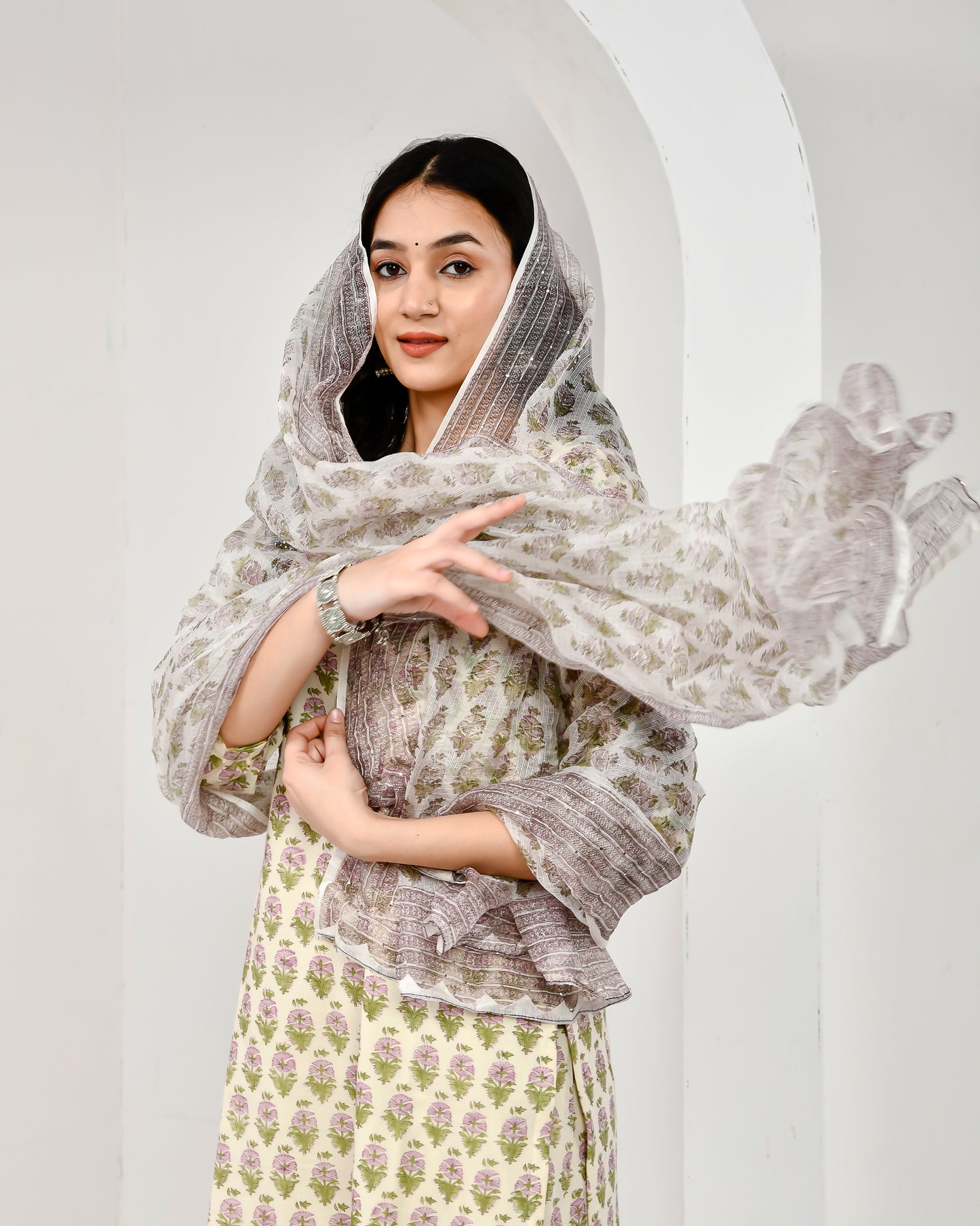 Printed Cotton Suit Set with Dupatta