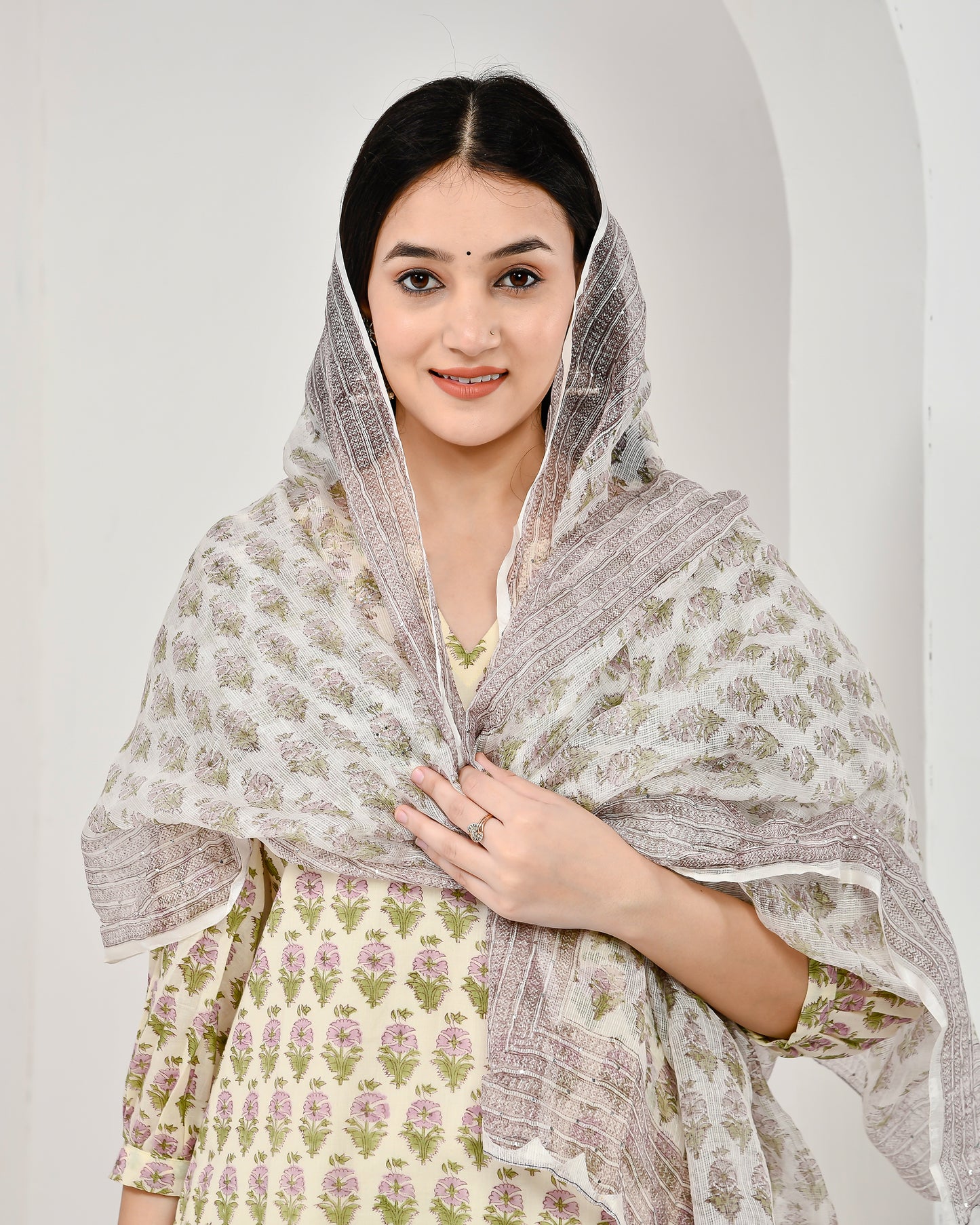 Printed Cotton Suit Set with Dupatta