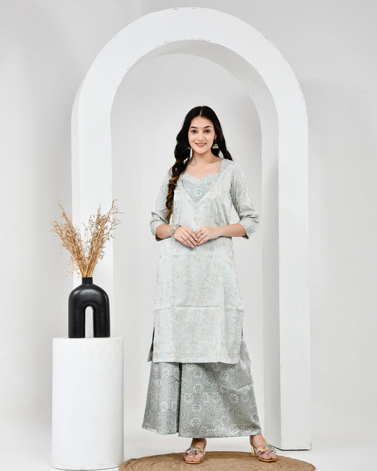 Cotton Kurta Set with Palazzo