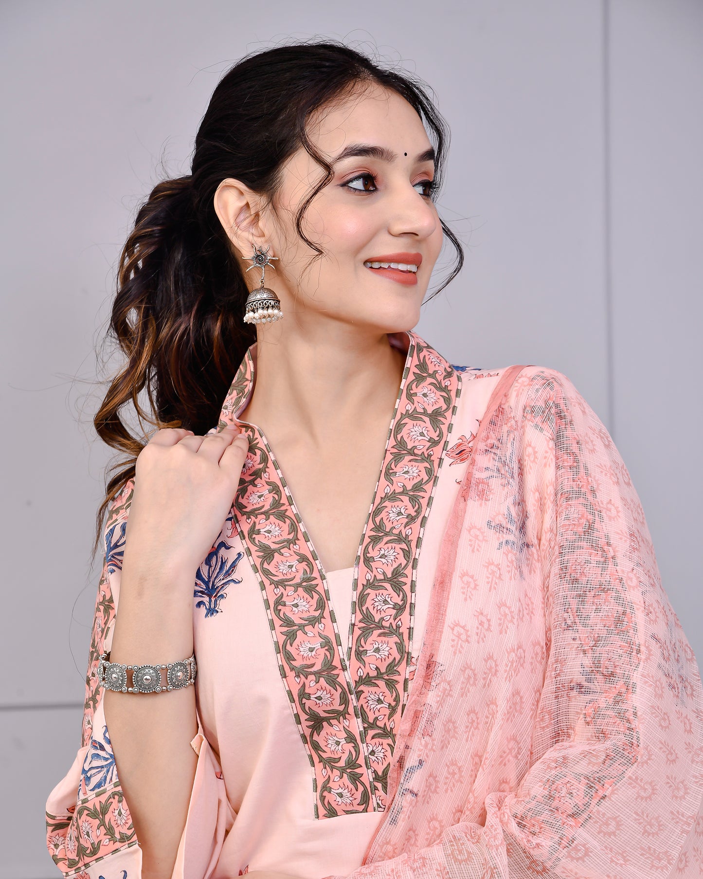 Blush Pink Cotton Kurta Set