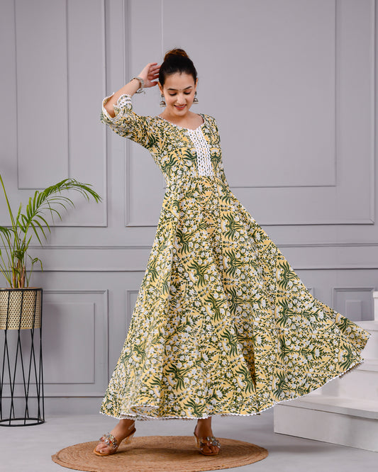 Hari Tara Yellow Cotton Dress