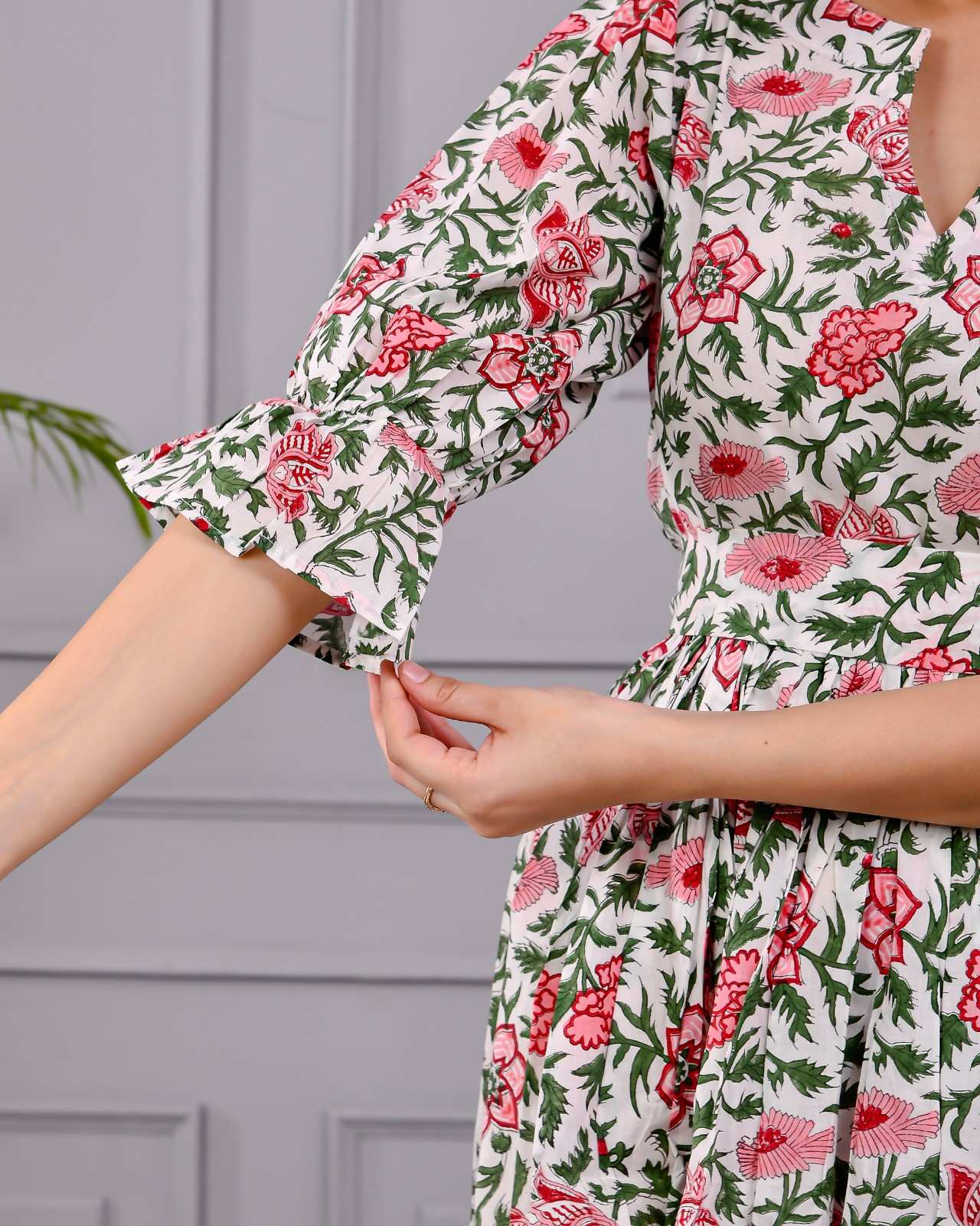 Printed Cotton Mini Dress