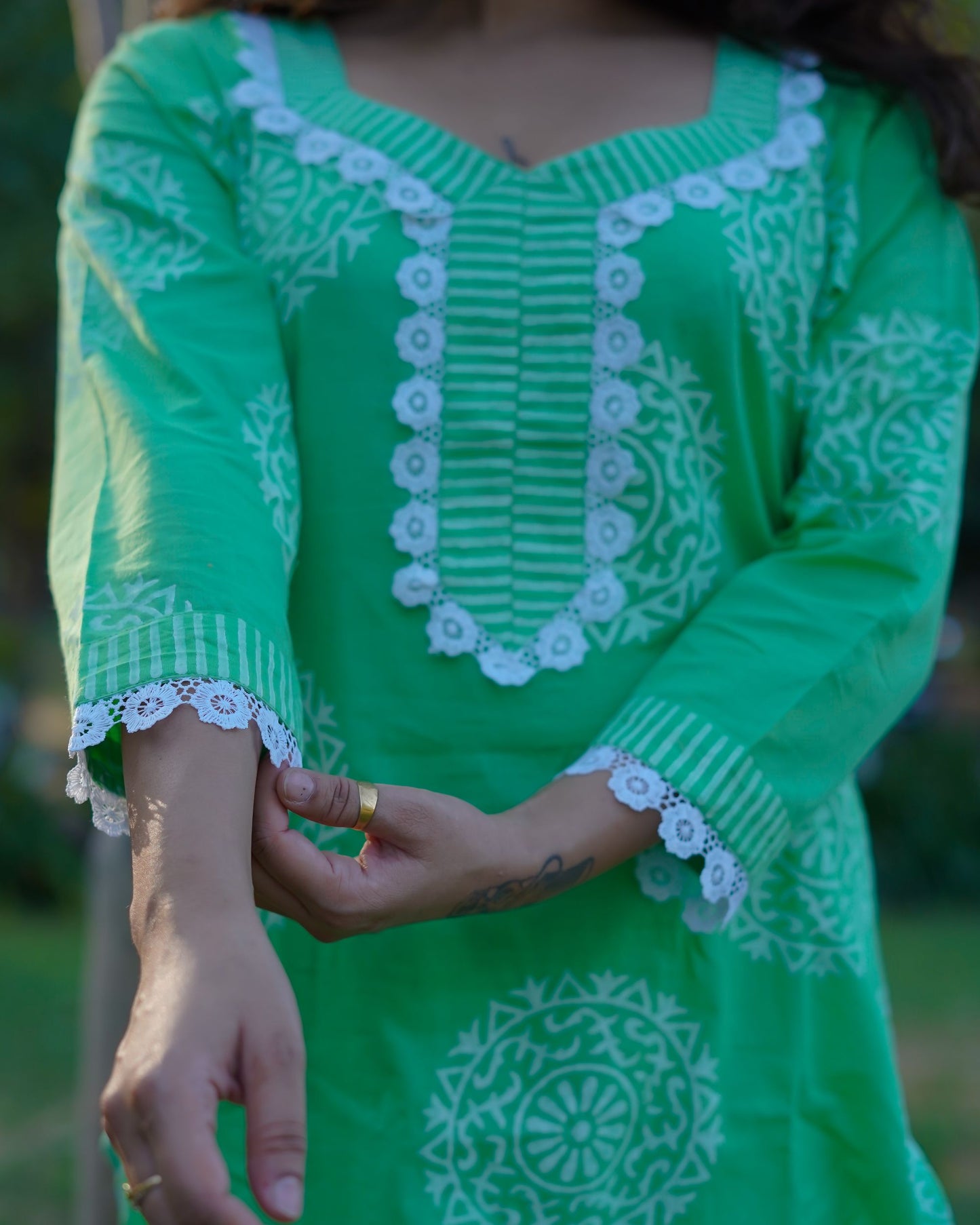 Gulmohar Glow Pure Cotton Handblock Khari Print Co-ord Set