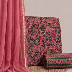 Rose Yellow Printed Cotton Fabric for Suits, Kurtis, Co-Ord Sets, Dresses & Ethnic Wear.