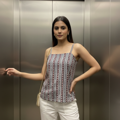 Multicolor Cotton Sleeveless Top