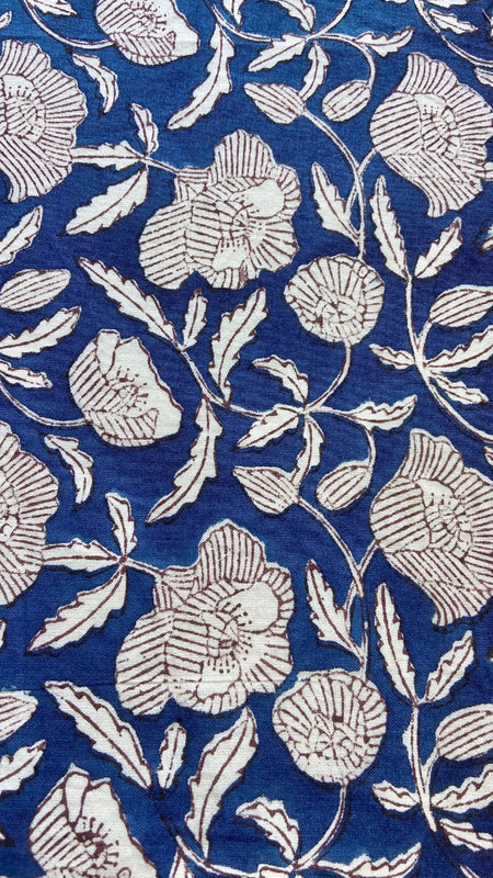 Blue Floral Printed Wrap Skort