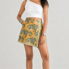 Mustard Yellow Paisley Printed Wrap