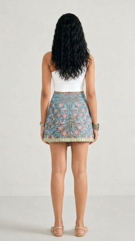 Floral Printed Wrap Skort