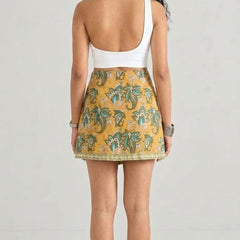 Mustard Yellow Paisley Printed Wrap