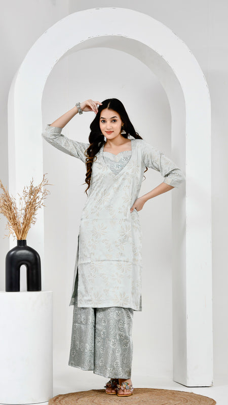 Cotton Kurta Set with Palazzo
