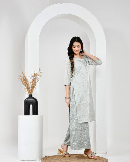 Cotton Kurta Set with Palazzo