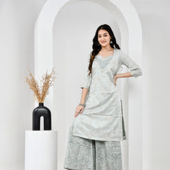 Cotton Kurta Set with Palazzo