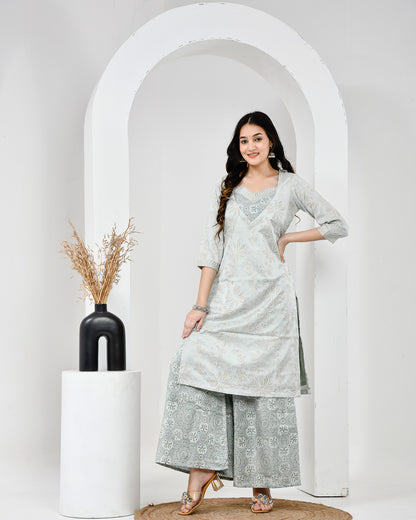 Cotton Kurta Set with Palazzo