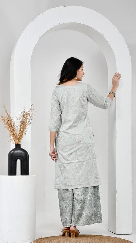 Cotton Kurta Set with Palazzo