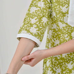 Noor Green & White Block Printed Cotton Co-ord Set