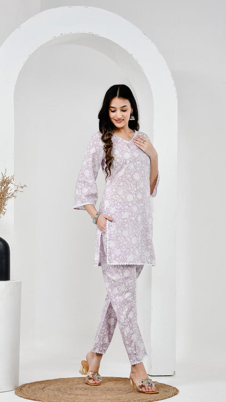 Tasha Printed Lilac Co-ord Set