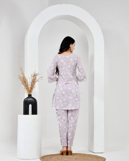 Tasha Printed Lilac Co-ord Set