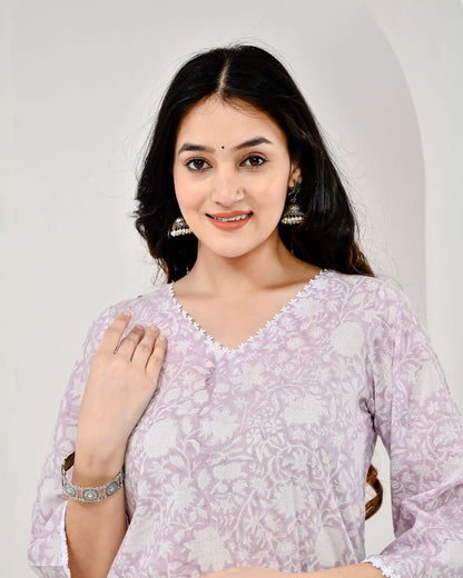 Tasha Printed Lilac Co-ord Set