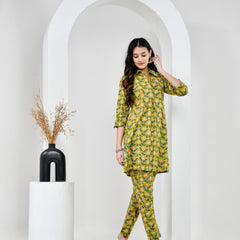 Yellow Floral Cotton Co-Ord Set