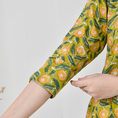 Yellow Floral Cotton Co-Ord Set