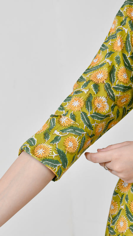 Yellow Floral Cotton Co-Ord Set