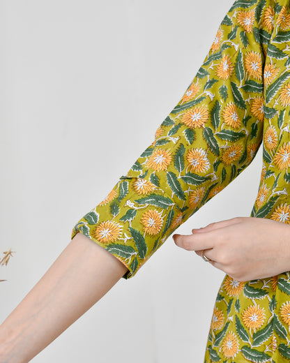 Yellow Floral Cotton Co-Ord Set