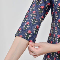 Midnight Garden Navy Blue Printed Cotton Co-ord Set