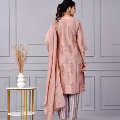 Zehra Zari Onion Cotton Suit Set with Chanderi Dupatta