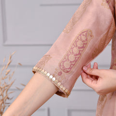 Zehra Zari Onion Cotton Suit Set with Chanderi Dupatta