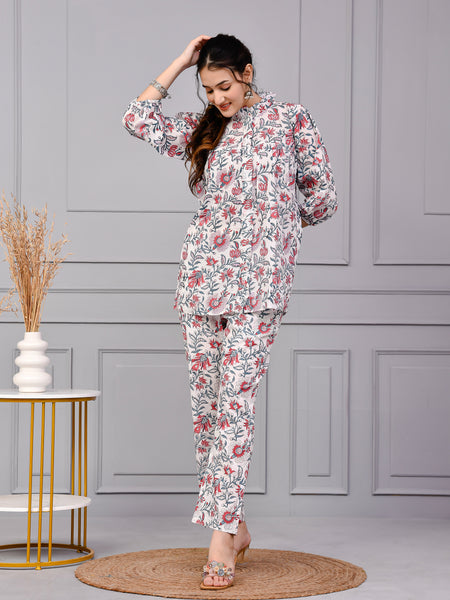 Morning Bloom Hand Print Cotton Co-ord Set