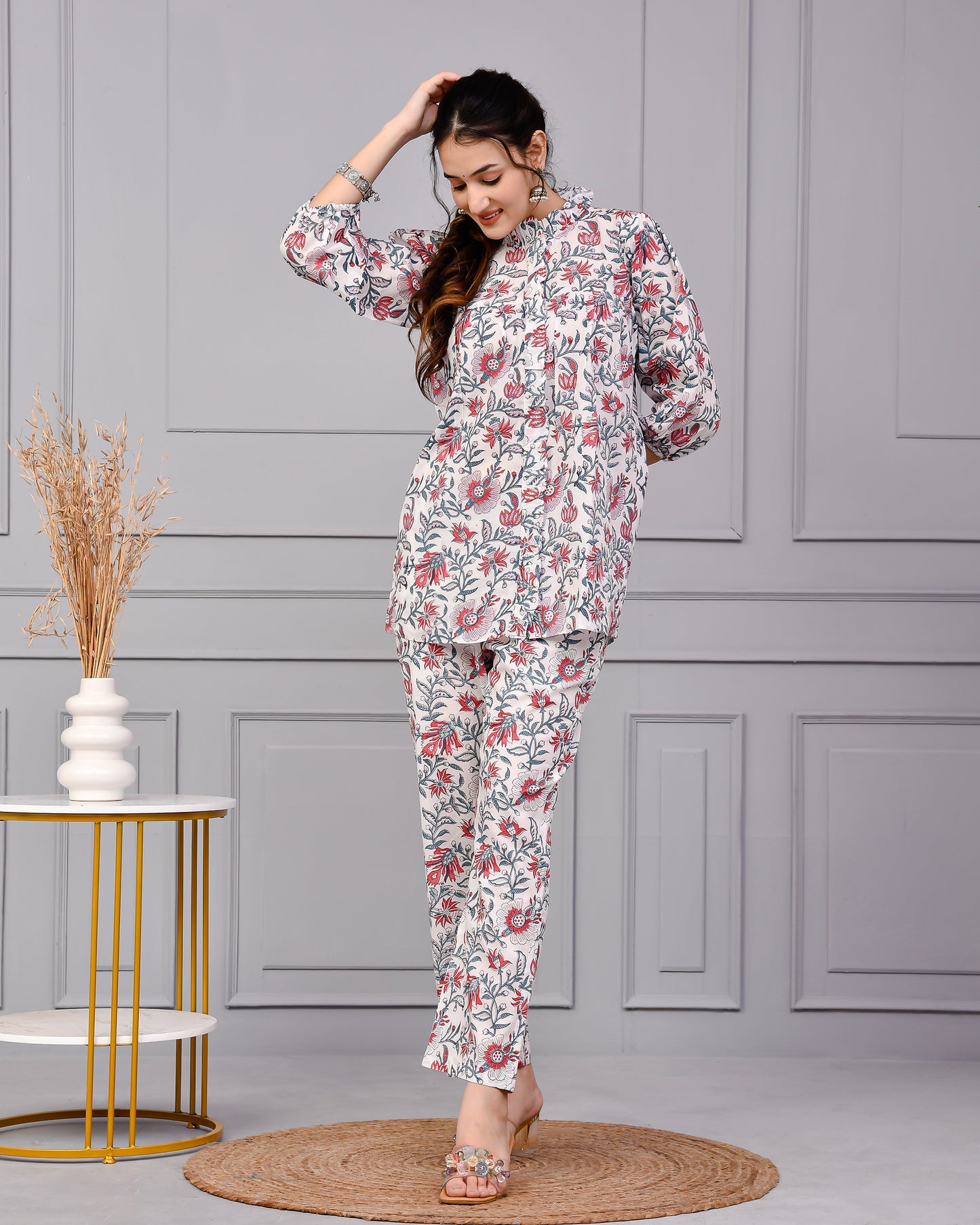 Morning Bloom Hand Print Cotton Cord Set
