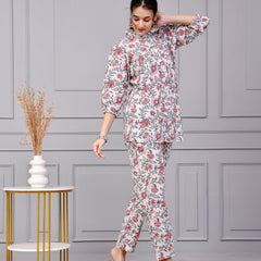 Morning Bloom Hand Print Cotton Co-ord Set