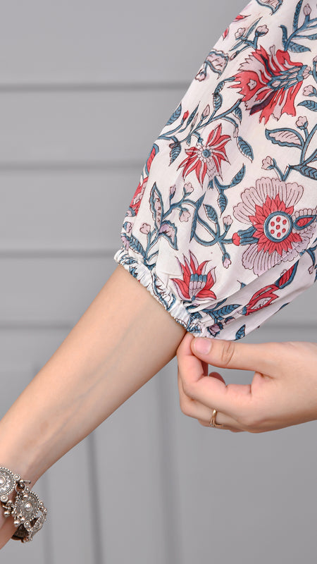 Morning Bloom Hand Print Cotton Co-ord Set