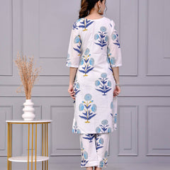 Kohinoor White Block Print Co-ord Set