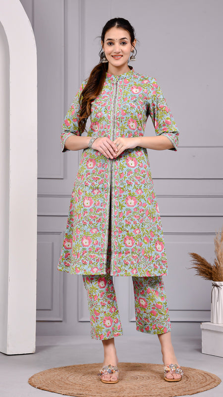 Mira Floral Printed Cotton Co-ord Set