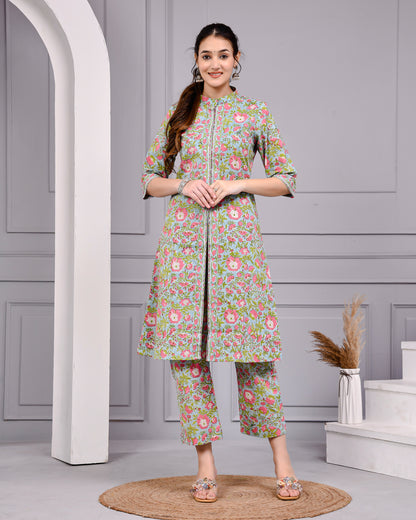 Mira Floral Printed Cotton Co-ord Set