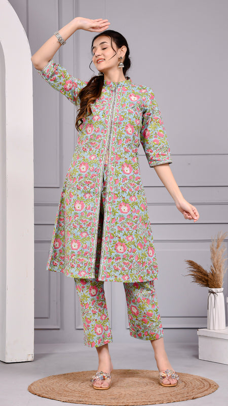 Mira Floral Printed Cotton Co-ord Set