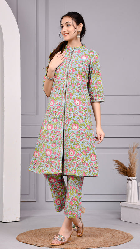 Mira Floral Printed Cotton Co-ord Set