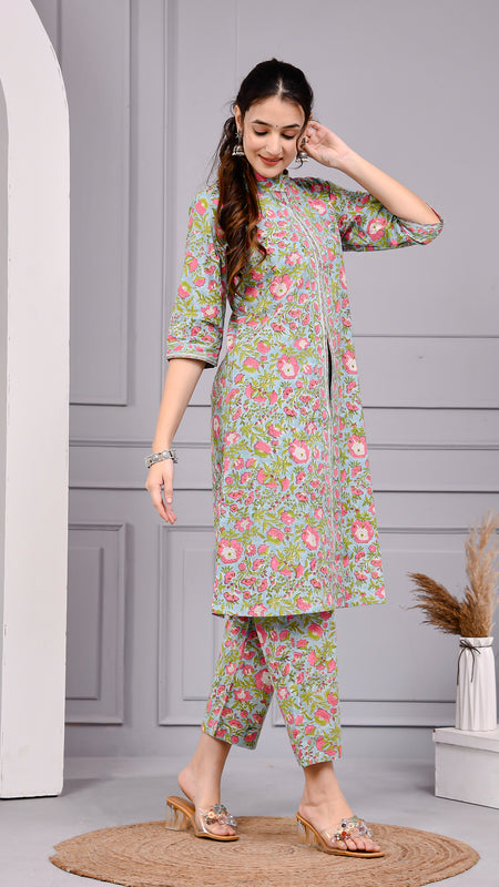 Mira Floral Printed Cotton Co-ord Set