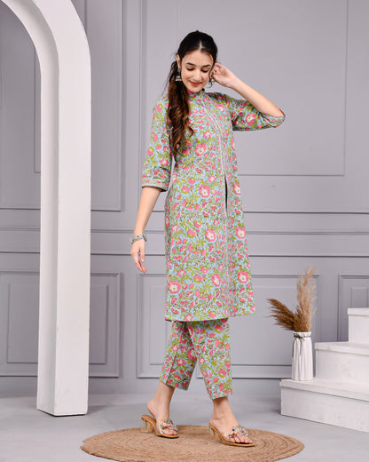 Mira Floral Printed Cotton Co-ord Set