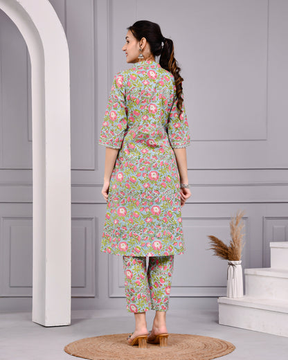 Mira Floral Printed Cotton Co-ord Set