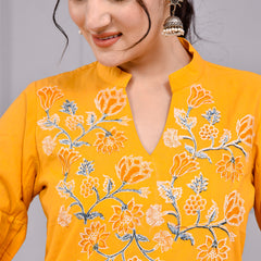 Sunshine Mustard Yellow Cotton Block Print Co-ord Set