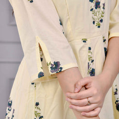 Saanvi Yellow Floral Printed Cotton Dress Set