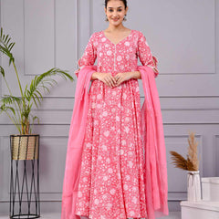 Roohani Pink Dress with Dupatta Set