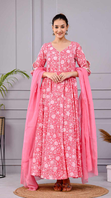 Roohani Pink Dress with Dupatta Set