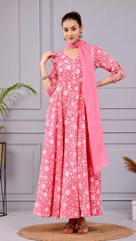 Roohani Pink Dress with Dupatta Set