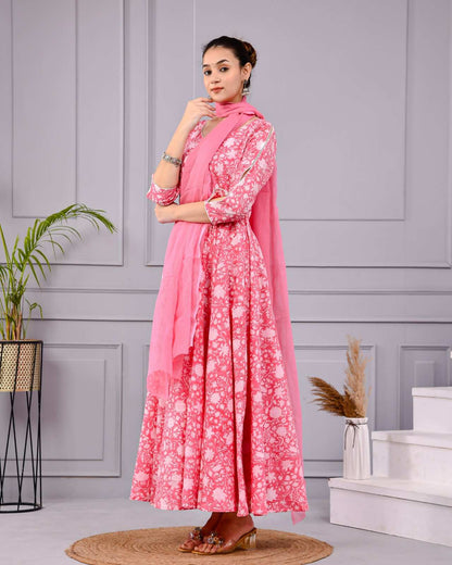 Roohani Pink Dress with Dupatta Set