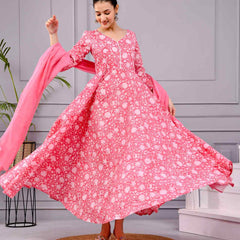 Roohani Pink Dress with Dupatta Set
