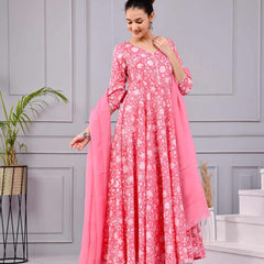 Roohani Pink Dress with Dupatta Set